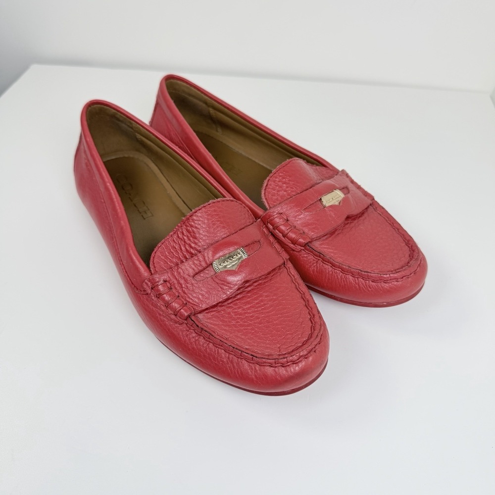 Coach Women's Cassidy Penny Loafer Watermelon Pink Leather Size 7.5B